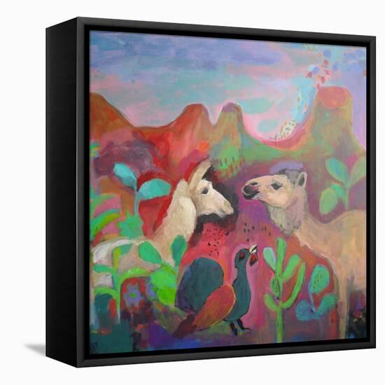 The Camel and the Llama-Iria Fernandez Alvarez-Framed Stretched Canvas