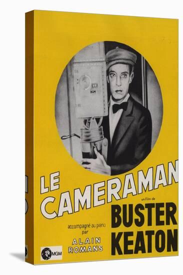 The Cameraman, French Movie Poster, 1928-null-Stretched Canvas