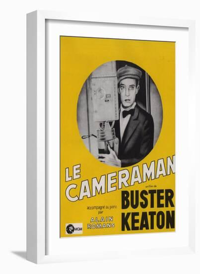 The Cameraman, French Movie Poster, 1928-null-Framed Art Print