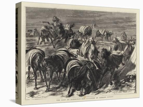 The Camp at Aldershot, the Stampede of Cavalry Horses-Godefroy Durand-Stretched Canvas