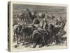 The Camp at Aldershot, the Stampede of Cavalry Horses-Godefroy Durand-Stretched Canvas