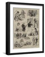 The Camp at Wimbledon, Leaves from Our Artist's Sketch-Book-null-Framed Giclee Print