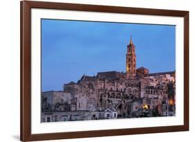 The Campanile and Cathedral at Night in the Sassi Area of Matera, Basilicata, Italy, Europe-Martin-Framed Photographic Print