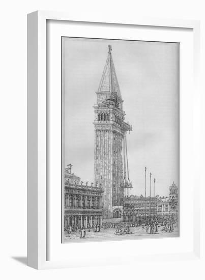 'The Campanile of St. Mark's While Undergoing Repair in 1745', 1903-Canaletto-Framed Giclee Print