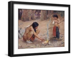 The Campfire-Eanger Irving Couse-Framed Giclee Print