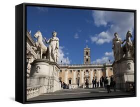 The Campidoglio, the Buildings House the City Hall and Capitoline Museums, Rome, Lazio, Italy-Carlo Morucchio-Framed Stretched Canvas