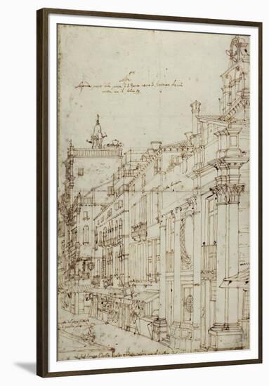 The Campo S. Basso: The North Side with the Church, 1740s-Canaletto-Framed Art Print