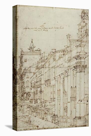 The Campo S. Basso: The North Side with the Church, 1740s-Canaletto-Stretched Canvas