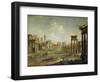 The Campo Vaccino, Rome Looking Towards St. Francesca Romana and the Arch of Titus-Antonio Joli-Framed Giclee Print