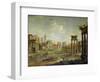 The Campo Vaccino, Rome Looking Towards St. Francesca Romana and the Arch of Titus-Antonio Joli-Framed Giclee Print