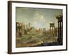 The Campo Vaccino, Rome Looking Towards St. Francesca Romana and the Arch of Titus-Antonio Joli-Framed Giclee Print