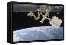 The Canadian-Built Dextre Backdropped by Earth's Horizon-null-Framed Stretched Canvas
