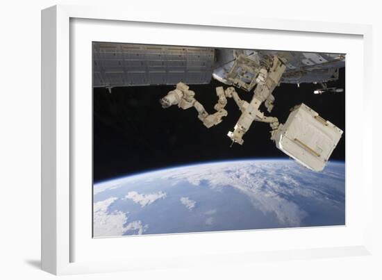 The Canadian-Built Dextre Backdropped by Earth's Horizon-null-Framed Photographic Print