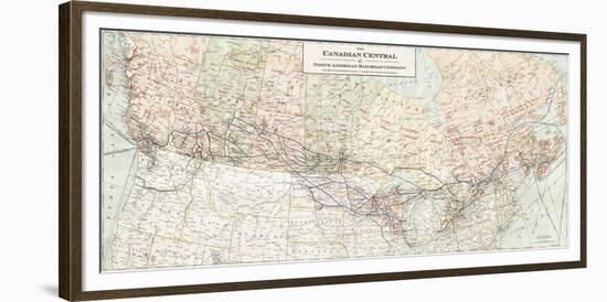 The Canadian Central and North American Railroad Map-The Vintage Collection-Framed Giclee Print