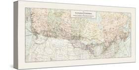 The Canadian Central and North American Railroad Map-The Vintage Collection-Stretched Canvas