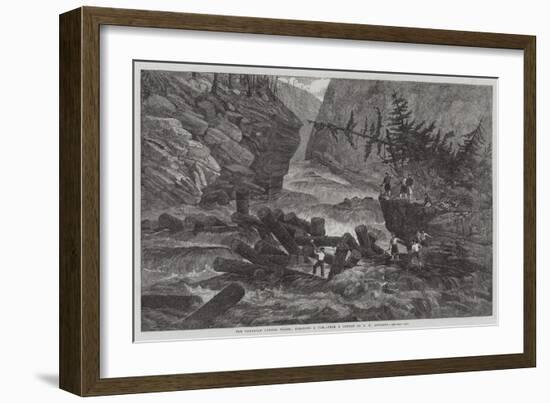 The Canadian Lumber Trade, Clearing a Jam-George Henry Andrews-Framed Giclee Print