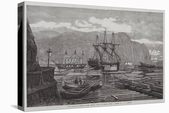 The Canadian Lumber Trade, Timber Coves at Quebec-George Henry Andrews-Stretched Canvas