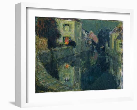 The Canal at Night-Henri Eugene Augustin Le Sidaner-Framed Giclee Print