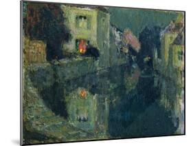 The Canal at Night-Henri Eugene Augustin Le Sidaner-Mounted Giclee Print