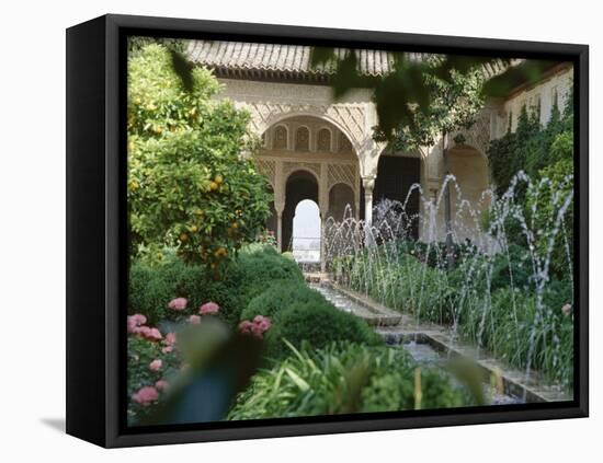 The Canal Court of the Generalife Gardens in May, Granada, Andalucia, Spain-Nedra Westwater-Framed Stretched Canvas