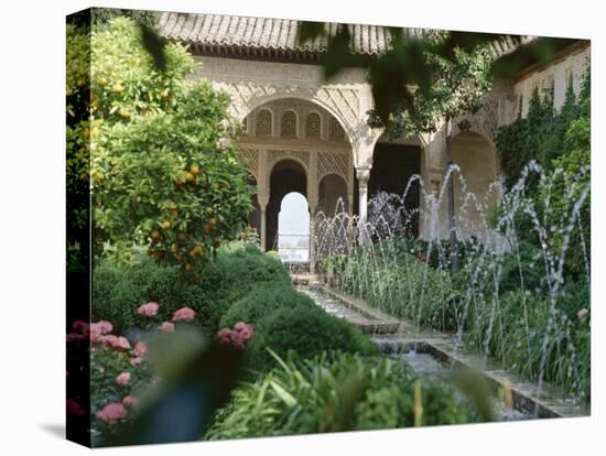 The Canal Court of the Generalife Gardens in May, Granada, Andalucia, Spain-Nedra Westwater-Stretched Canvas