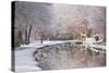 The Canal De Berry after a Snow Shower, Loir-Et-Cher, Centre, France, Europe-Julian Elliott-Stretched Canvas