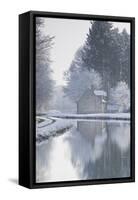 The Canal De Berry after a Snow Shower, Loir-Et-Cher, Centre, France, Europe-Julian Elliott-Framed Stretched Canvas