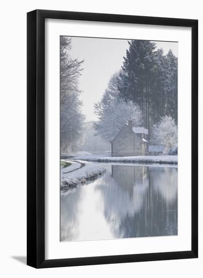 The Canal De Berry after a Snow Shower, Loir-Et-Cher, Centre, France, Europe-Julian Elliott-Framed Photographic Print