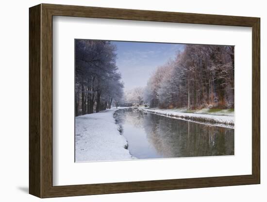 The Canal De Berry after a Snow Shower, Loir-Et-Cher, Centre, France, Europe-Julian Elliott-Framed Photographic Print
