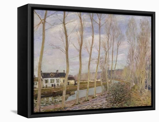 The Canal of the River Loing, c.1892-Alfred Sisley-Framed Stretched Canvas