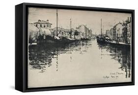 'The Canal St Martin', 1915-Eugene Bejot-Framed Stretched Canvas