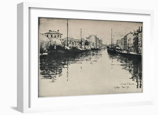 'The Canal St Martin', 1915-Eugene Bejot-Framed Giclee Print