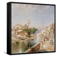 The Canal Tolentini-Franz Xaver Thallmaier-Framed Stretched Canvas