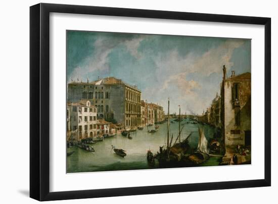 The Canale Grande in Venice, Italy, seen from San Vio-Canaletto-Framed Giclee Print
