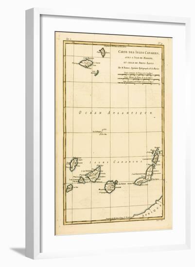 The Canary Islands, with Madeira and Porto Santo, from 'Atlas De Toutes Les Parties Connues Du…-Charles Marie Rigobert Bonne-Framed Giclee Print