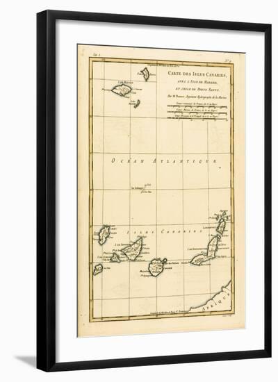 The Canary Islands, with Madeira and Porto Santo, from 'Atlas De Toutes Les Parties Connues Du…-Charles Marie Rigobert Bonne-Framed Giclee Print