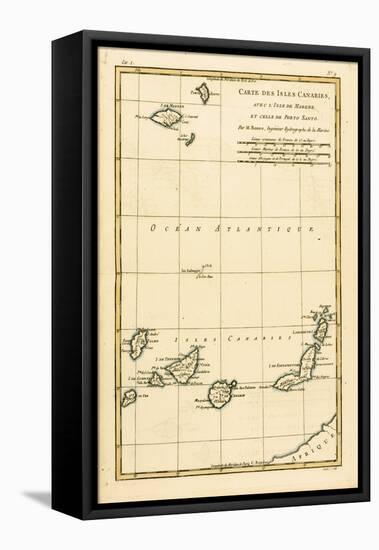The Canary Islands, with Madeira and Porto Santo, from 'Atlas De Toutes Les Parties Connues Du…-Charles Marie Rigobert Bonne-Framed Stretched Canvas