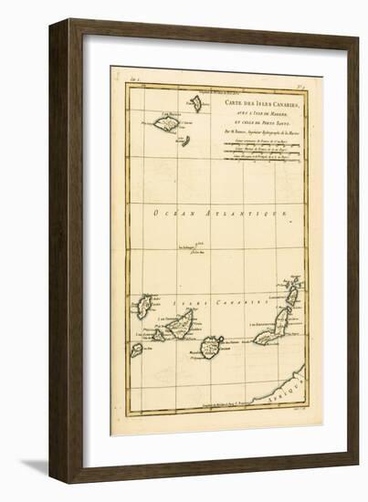The Canary Islands, with Madeira and Porto Santo, from 'Atlas De Toutes Les Parties Connues Du…-Charles Marie Rigobert Bonne-Framed Giclee Print