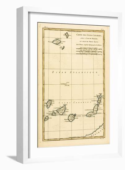 The Canary Islands, with Madeira and Porto Santo, from 'Atlas De Toutes Les Parties Connues Du…-Charles Marie Rigobert Bonne-Framed Giclee Print