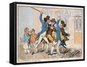 The Caneing in Conduit Street, Published by Hannah Humphrey, 1796 (Hand-Coloured Etching)-James Gillray-Framed Stretched Canvas