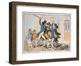 The Caneing in Conduit Street, Published by Hannah Humphrey, 1796 (Hand-Coloured Etching)-James Gillray-Framed Giclee Print