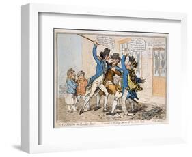 The Caneing in Conduit Street, Published by Hannah Humphrey, 1796 (Hand-Coloured Etching)-James Gillray-Framed Giclee Print