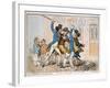 The Caneing in Conduit Street, Published by Hannah Humphrey, 1796 (Hand-Coloured Etching)-James Gillray-Framed Giclee Print