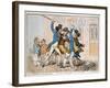 The Caneing in Conduit Street, Published by Hannah Humphrey, 1796 (Hand-Coloured Etching)-James Gillray-Framed Giclee Print