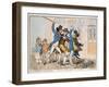 The Caneing in Conduit Street, Published by Hannah Humphrey, 1796 (Hand-Coloured Etching)-James Gillray-Framed Giclee Print