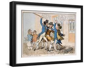 The Caneing in Conduit Street, Published by Hannah Humphrey, 1796 (Hand-Coloured Etching)-James Gillray-Framed Giclee Print