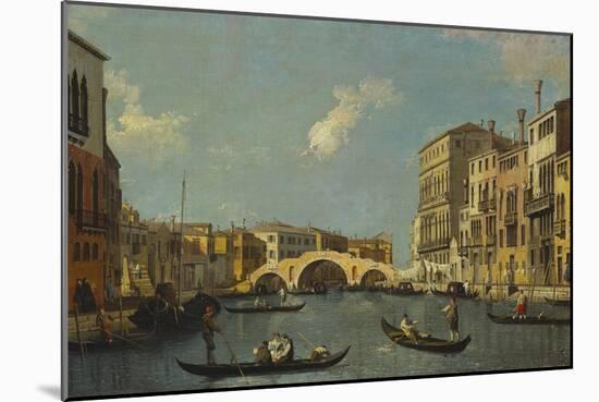 The Cannaregio, Venice, with Palazzo Testa, Palazzo Surian-Bellotto and the Ponte Dei Tre Archi,…-Canaletto-Mounted Giclee Print