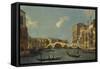 The Cannaregio, Venice, with Palazzo Testa, Palazzo Surian-Bellotto and the Ponte Dei Tre Archi,…-Canaletto-Framed Stretched Canvas