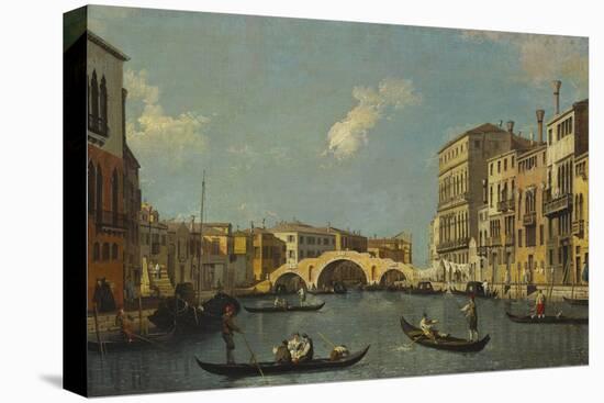 The Cannaregio, Venice, with Palazzo Testa, Palazzo Surian-Bellotto and the Ponte Dei Tre Archi,…-Canaletto-Stretched Canvas