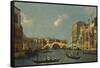 The Cannaregio, Venice, with Palazzo Testa, Palazzo Surian-Bellotto and the Ponte Dei Tre Archi,…-Canaletto-Framed Stretched Canvas